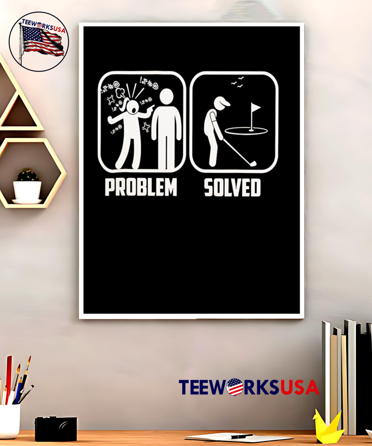 Problem Solved golf - Adult & Kids T-Shirts, Sweatshirts & Hoodies apparel design preview 5