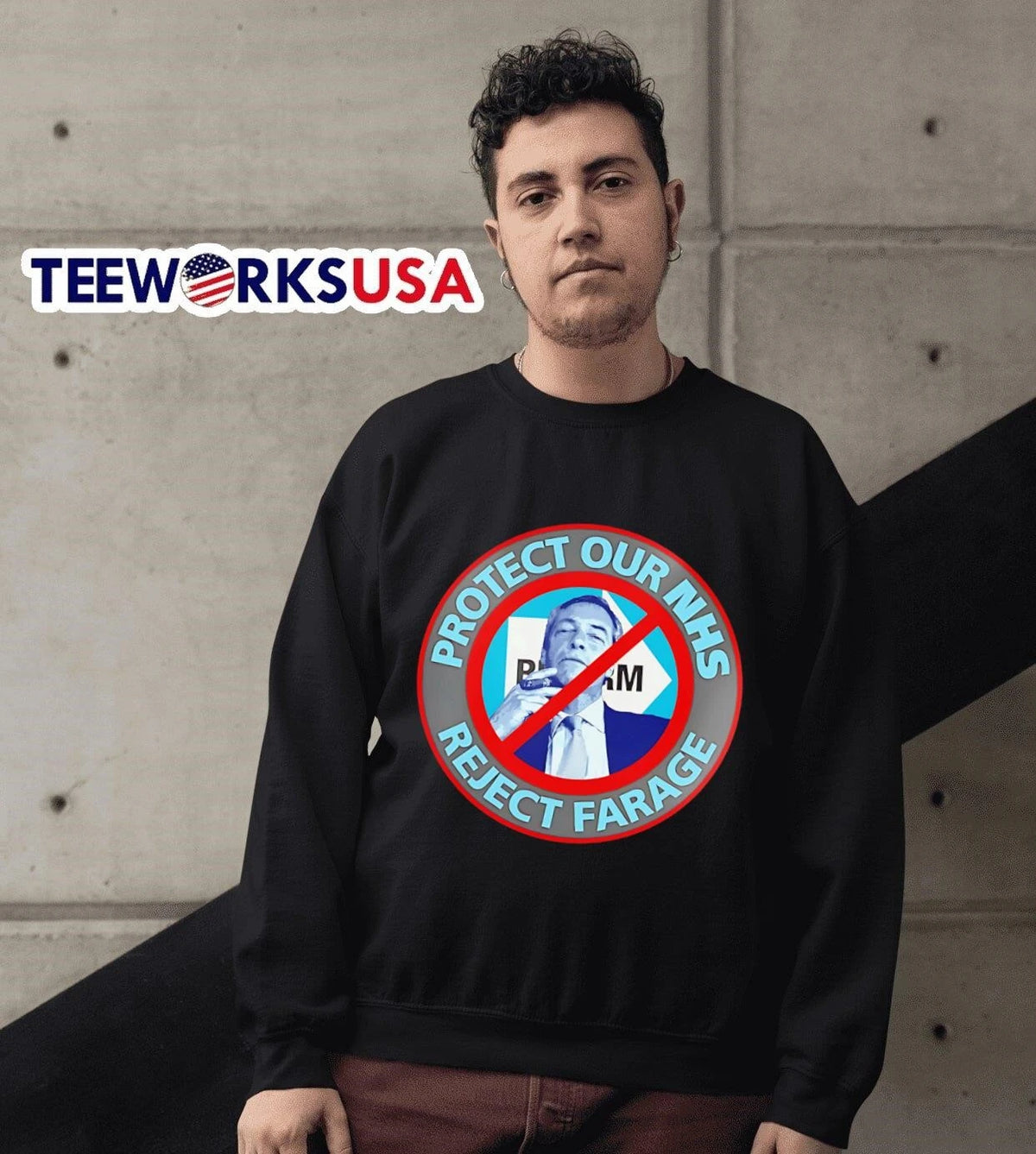 Protect Our NHS Reject Farage Nigel - Adult & Kids T-Shirts, Sweatshirts & Hoodies apparel design preview 6