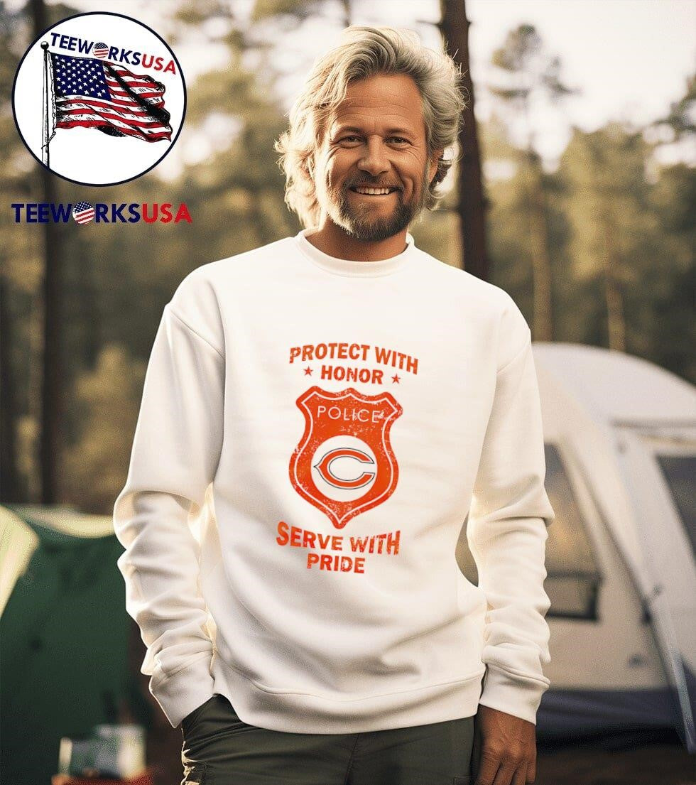 Protect with honor serve Pride Chicago Bears - Adult & Kids T-Shirts, Sweatshirts & Hoodies apparel design preview 3