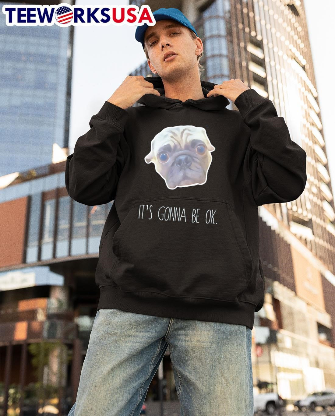 Pug Dog It's gonna be ok - Adult & Kids T-Shirts, Sweatshirts & Hoodies apparel design preview 3