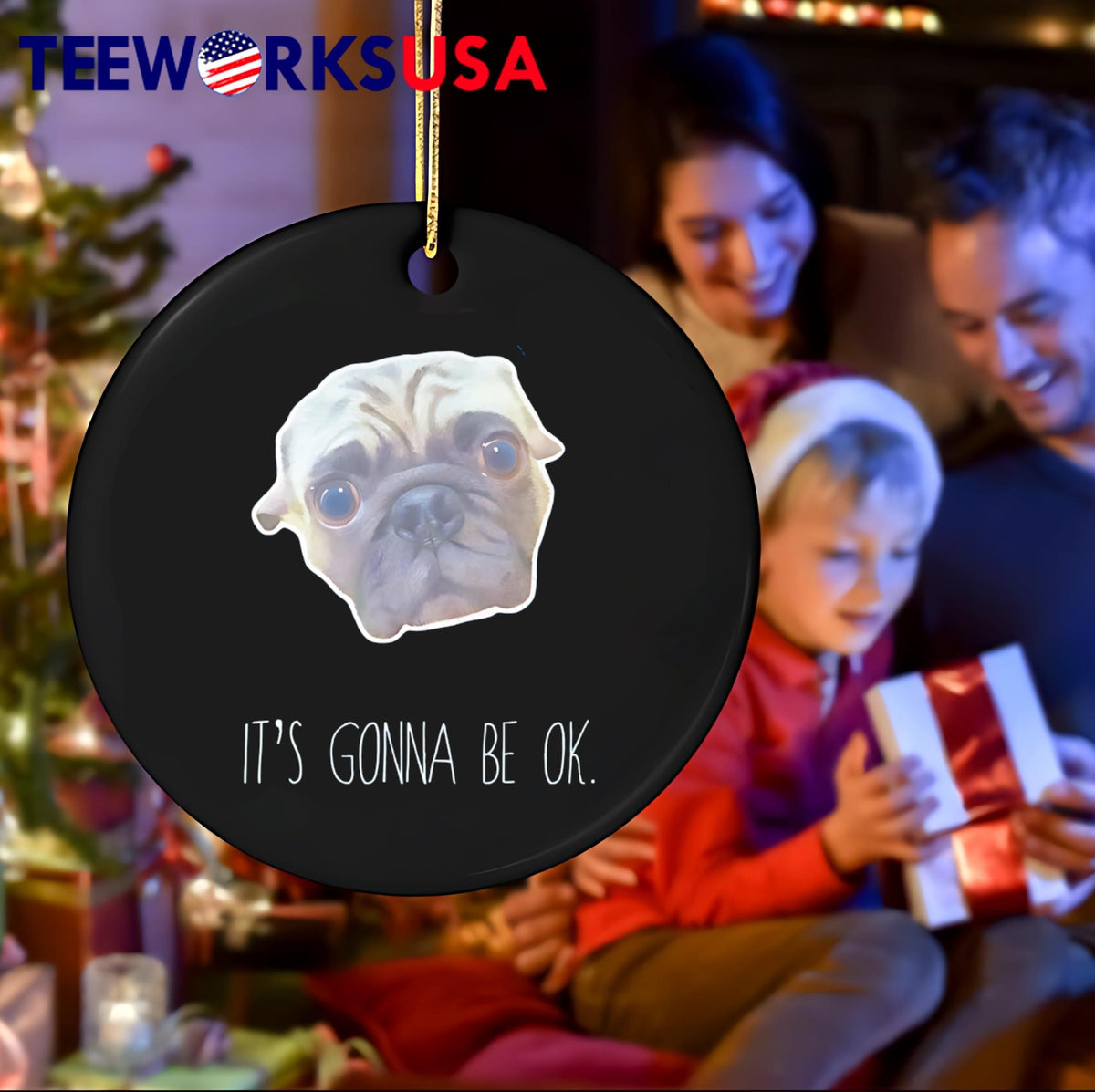 Pug Dog It's gonna be ok - Adult & Kids T-Shirts, Sweatshirts & Hoodies apparel design preview 4
