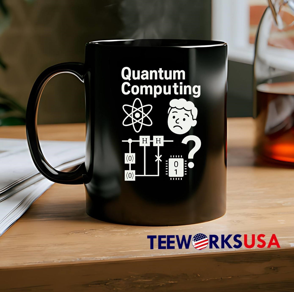 Quantum Computing Atom Circuit Board Question Mark - Adult & Kids T-Shirts, Sweatshirts & Hoodies apparel design preview 2