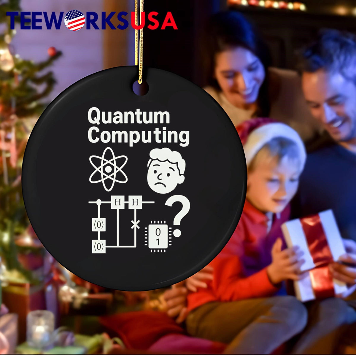 Quantum Computing Atom Circuit Board Question Mark - Adult & Kids T-Shirts, Sweatshirts & Hoodies apparel design preview 4