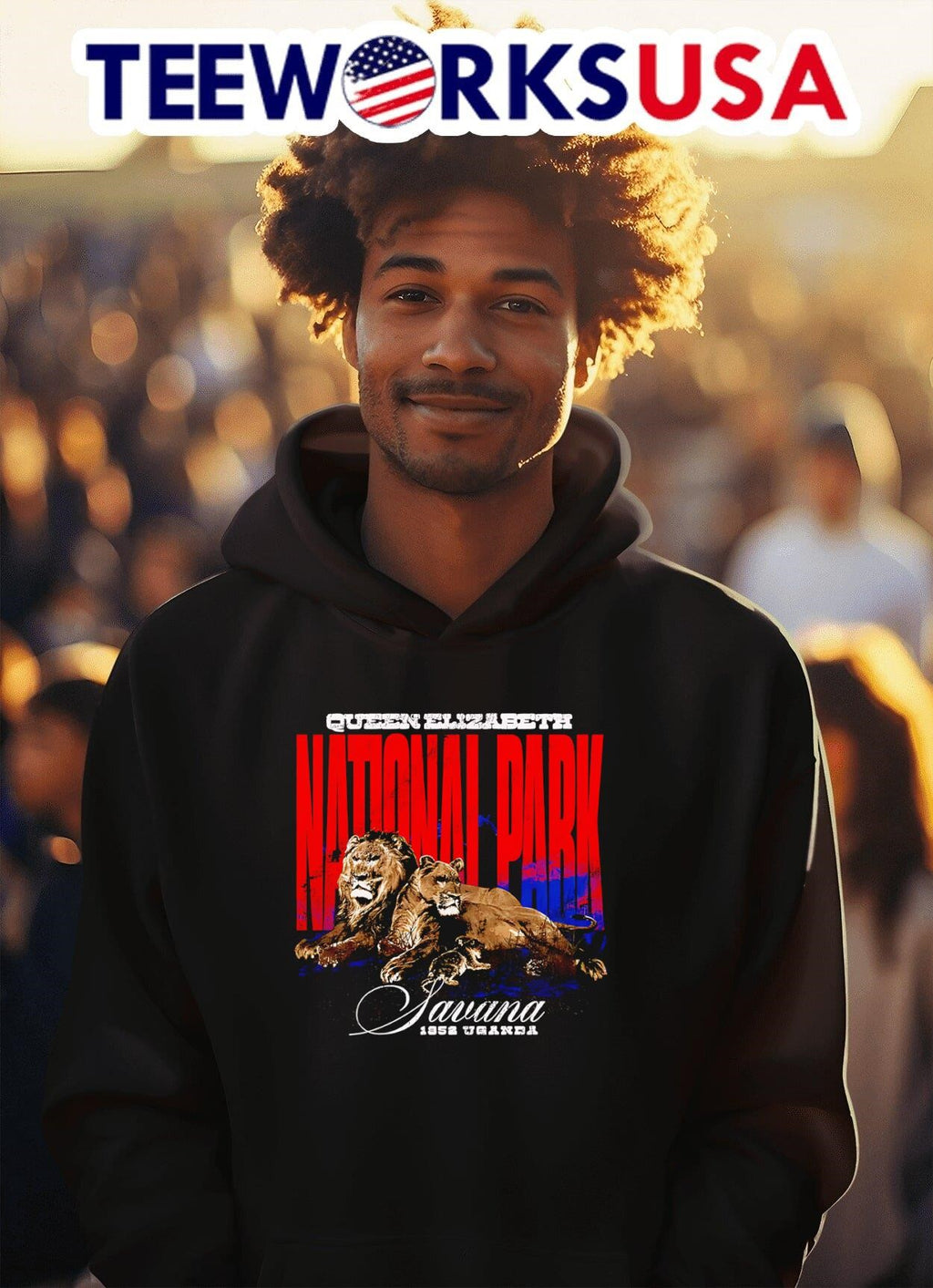 Queen Elizabeth National Park - Adult & Kids T-Shirts, Sweatshirts & Hoodies apparel design preview 2