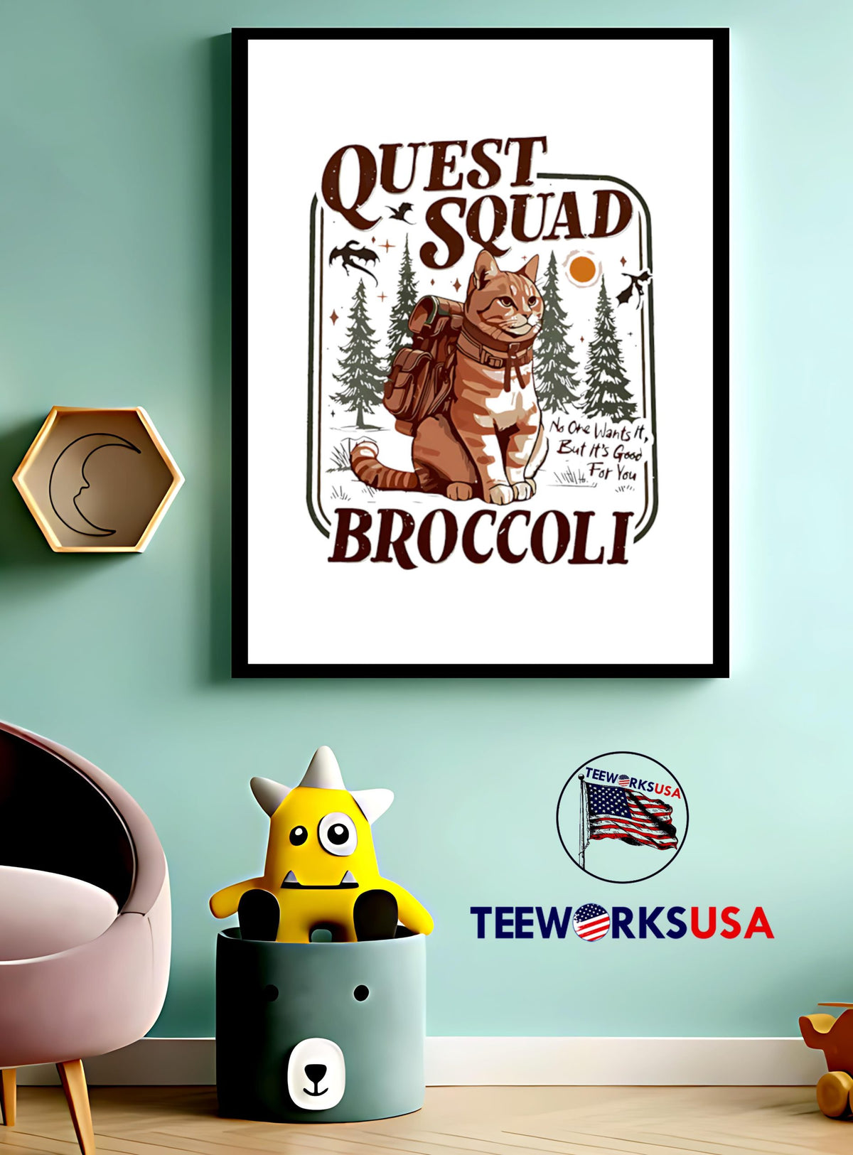 Quest Squad Broccoli Cat Ridoc Romantasy Fan - Adult & Kids T-Shirts, Sweatshirts & Hoodies apparel design preview 3