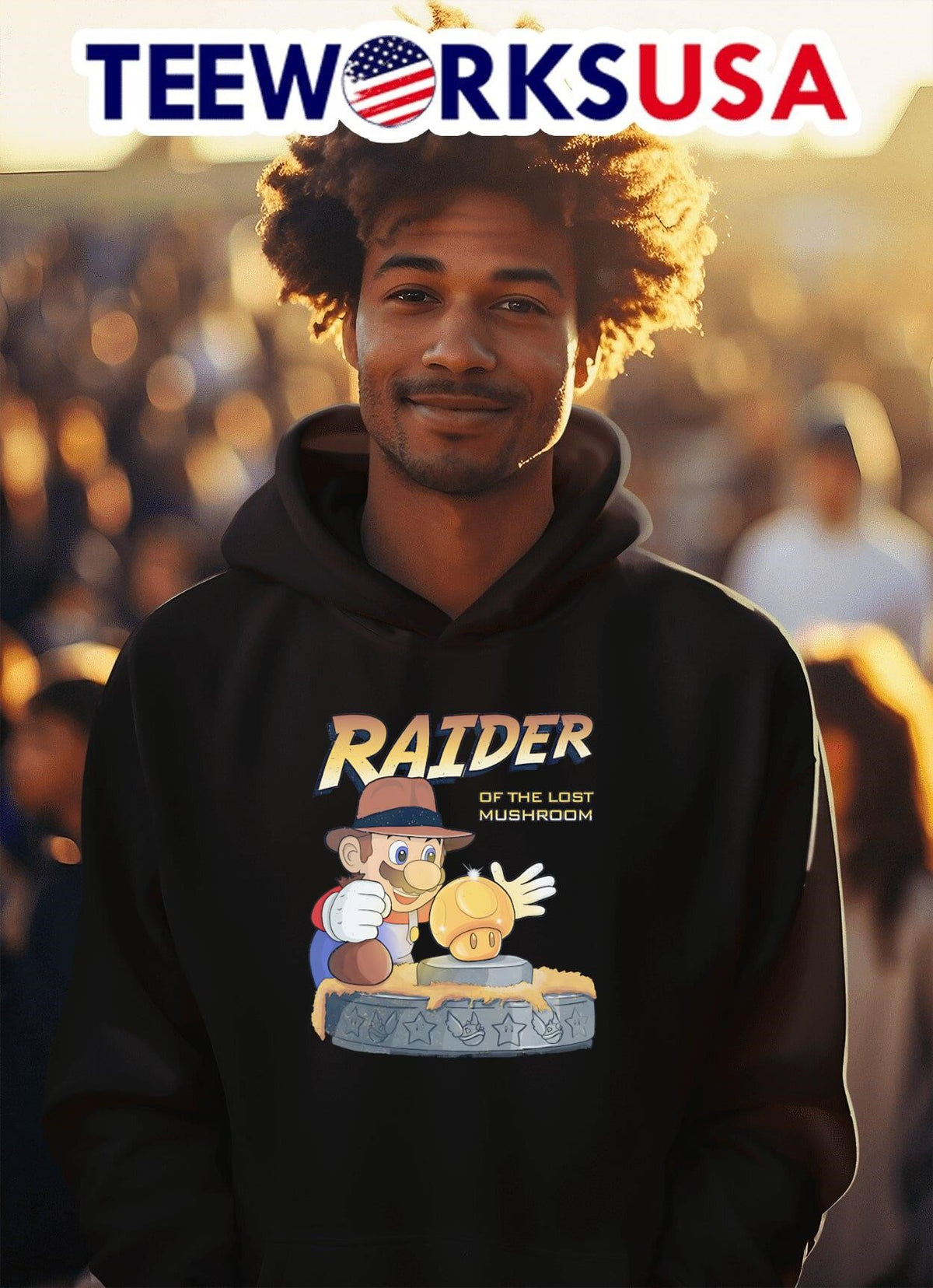 Raider of the lost mushroom Super Mario - Adult & Kids T-Shirts, Sweatshirts & Hoodies apparel design preview 2