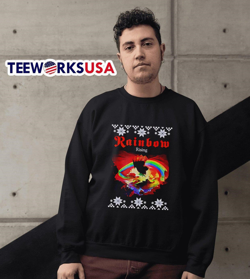 Rainbow rising ugly Christmas - Adult & Kids T-Shirts, Sweatshirts & Hoodies apparel design preview 6