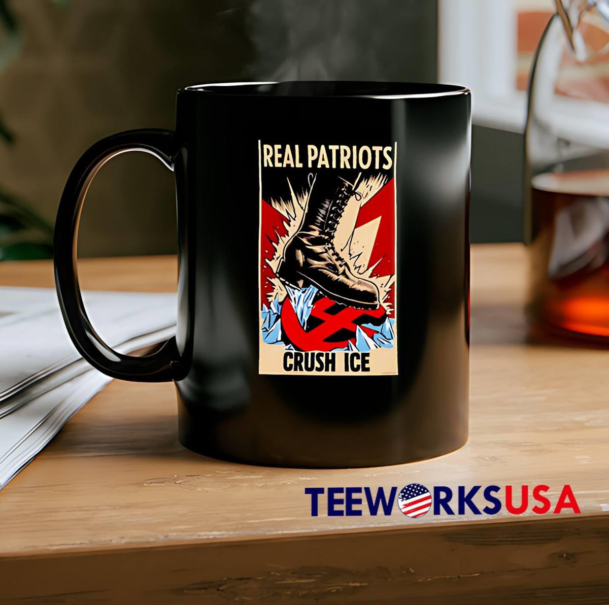 Real Patriots Crush Ice - Adult & Kids T-Shirts, Sweatshirts & Hoodies apparel design preview 2