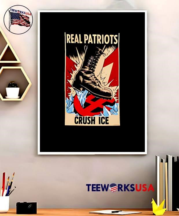 Real Patriots Crush Ice - Adult & Kids T-Shirts, Sweatshirts & Hoodies apparel design preview 5