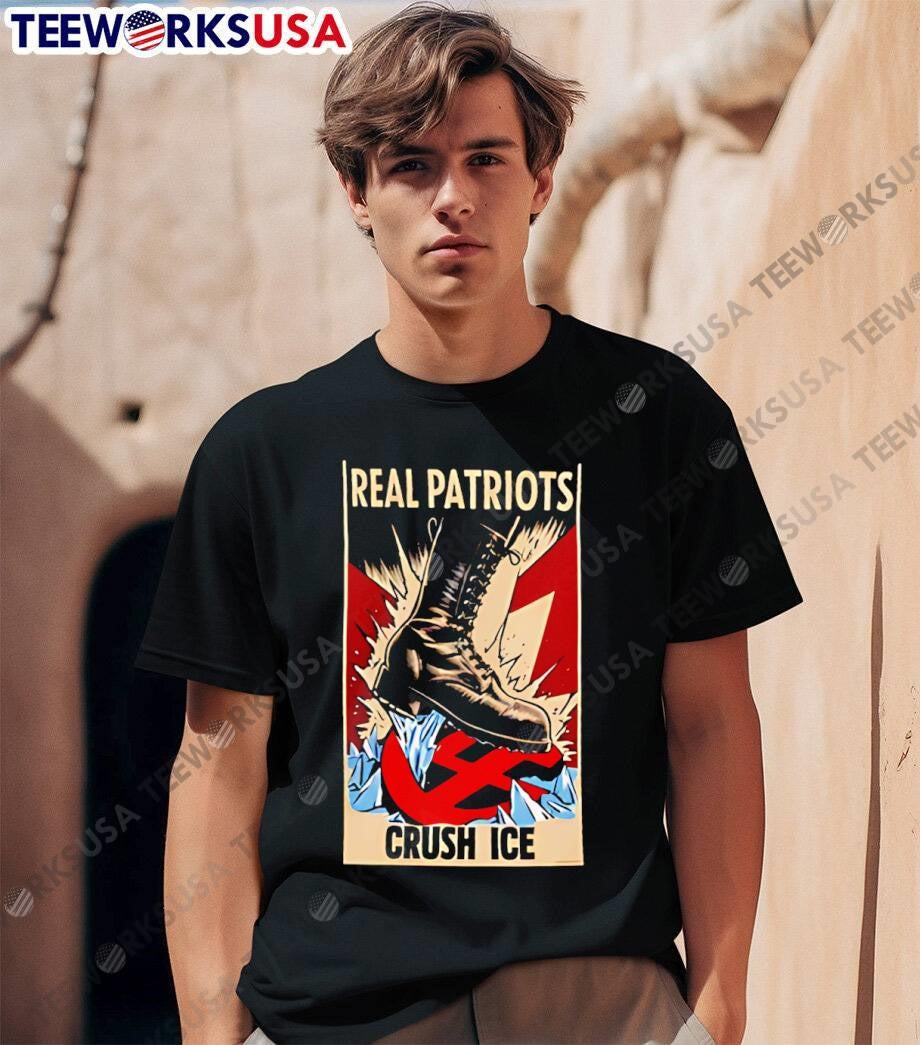 Real Patriots Crush Ice - Adult & Kids T-Shirts, Sweatshirts & Hoodies apparel design preview 1