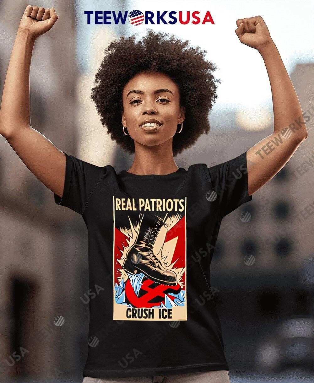 Real Patriots Crush Ice - Adult & Kids T-Shirts, Sweatshirts & Hoodies apparel design preview 8