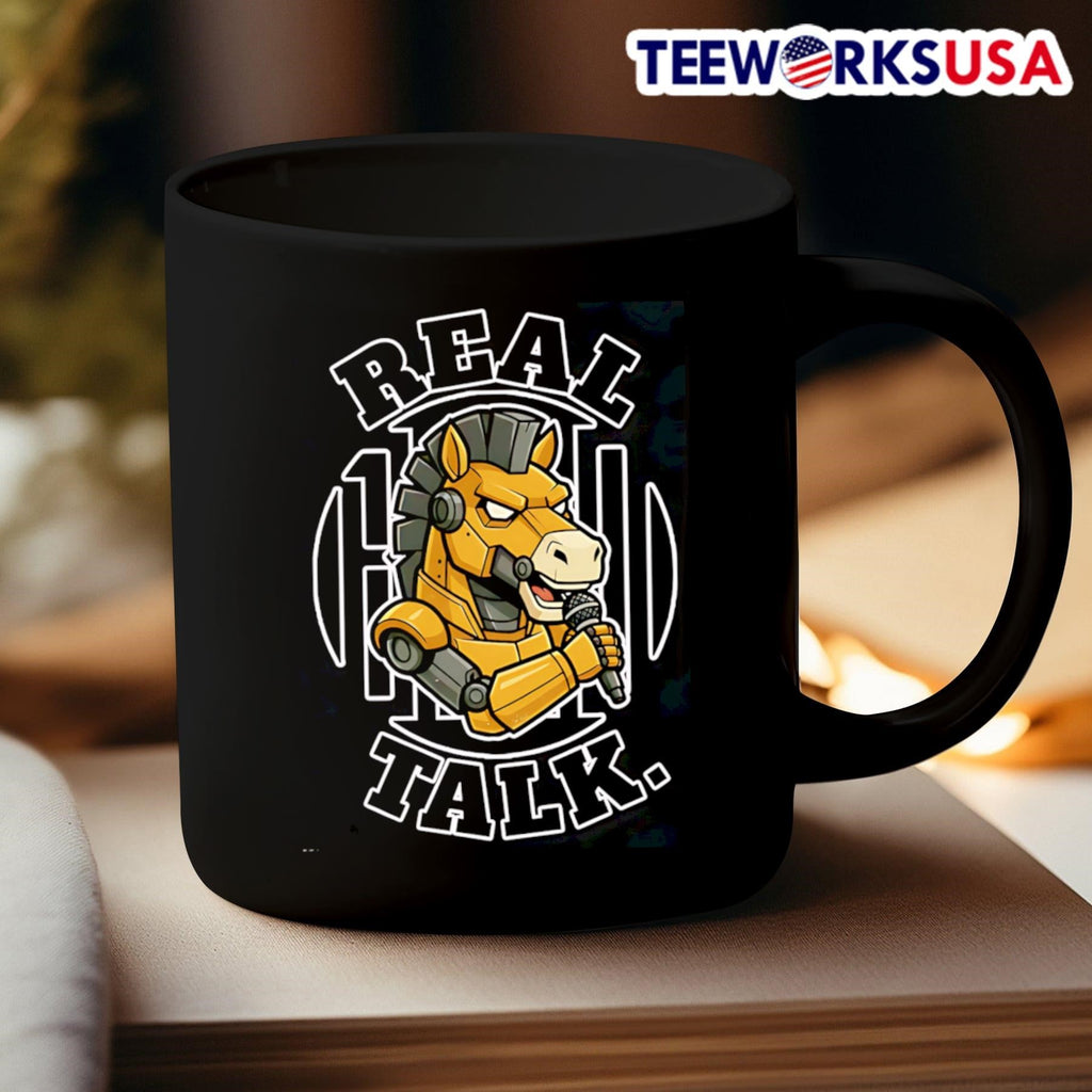 Real Talk 100 Horse Robot Holding A Microphone - Adult & Kids T-Shirts, Sweatshirts & Hoodies apparel design preview 3