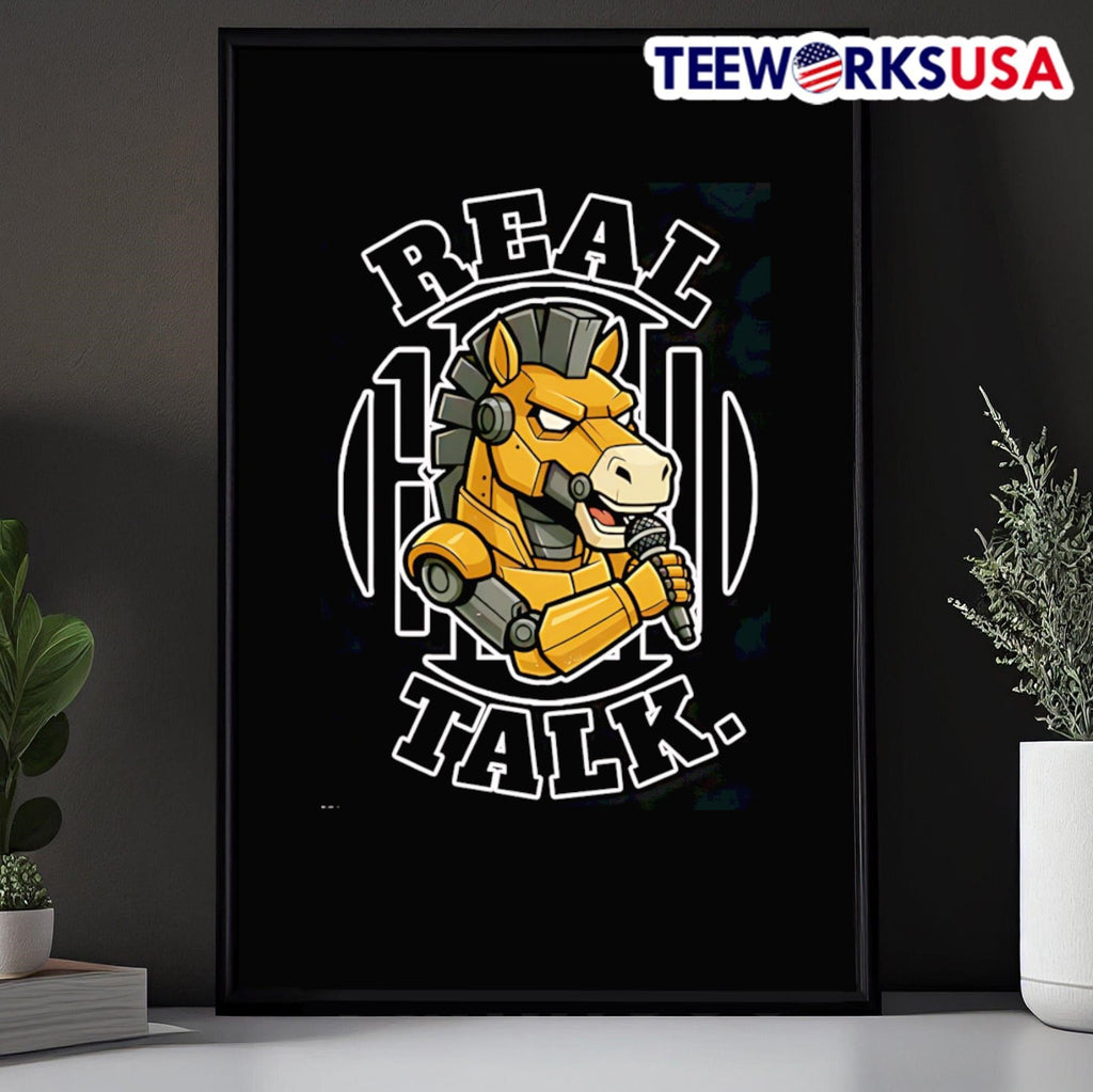 Real Talk 100 Horse Robot Holding A Microphone - Adult & Kids T-Shirts, Sweatshirts & Hoodies apparel design preview 5
