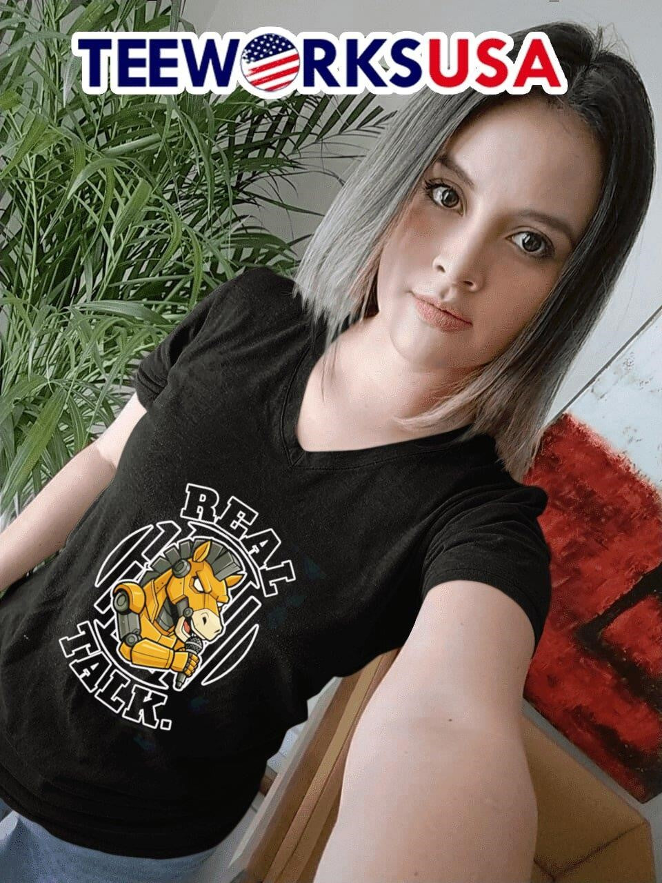 Real Talk 100 Horse Robot Holding A Microphone - Adult & Kids T-Shirts, Sweatshirts & Hoodies apparel design preview 7