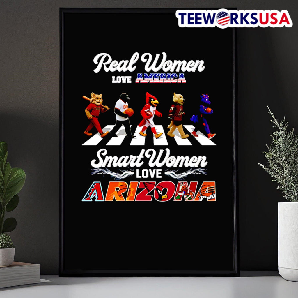 Real women love America smart Arizona sports mascot - Adult & Kids T-Shirts, Sweatshirts & Hoodies apparel design preview 5