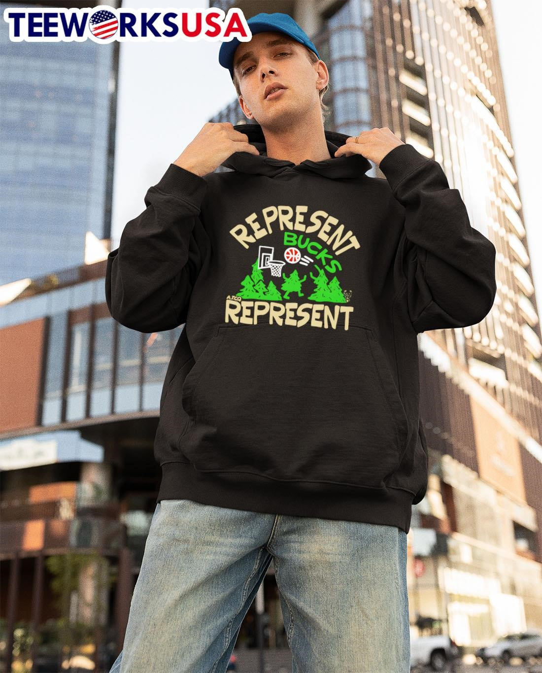 Represent Bucks - Adult & Kids T-Shirts, Sweatshirts & Hoodies apparel design preview 3