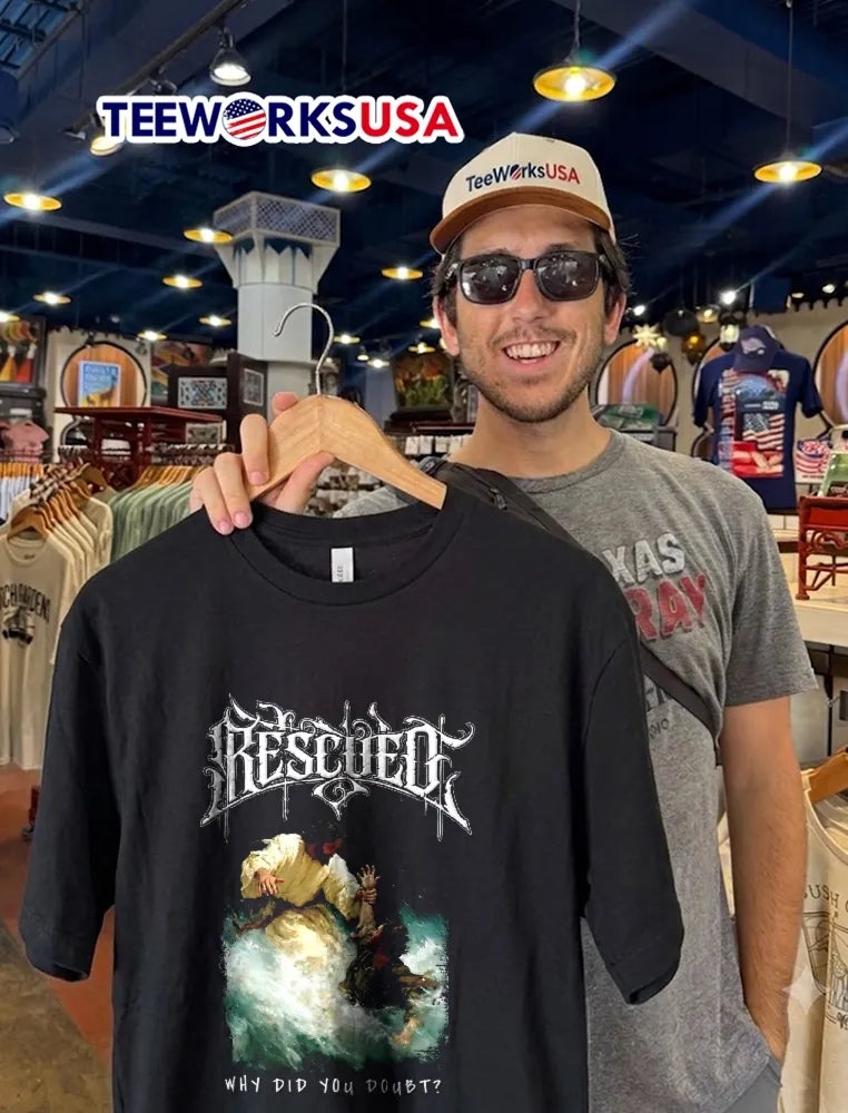 Rescued Jesus saving man from water why did you doubt - Adult & Kids T-Shirts, Sweatshirts & Hoodies apparel design preview 2