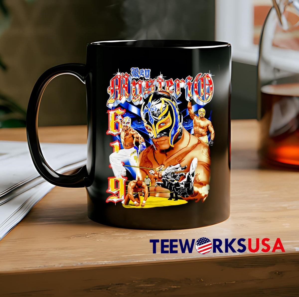 Rey Mysterio graphic art - Adult & Kids T-Shirts, Sweatshirts & Hoodies apparel design preview 2