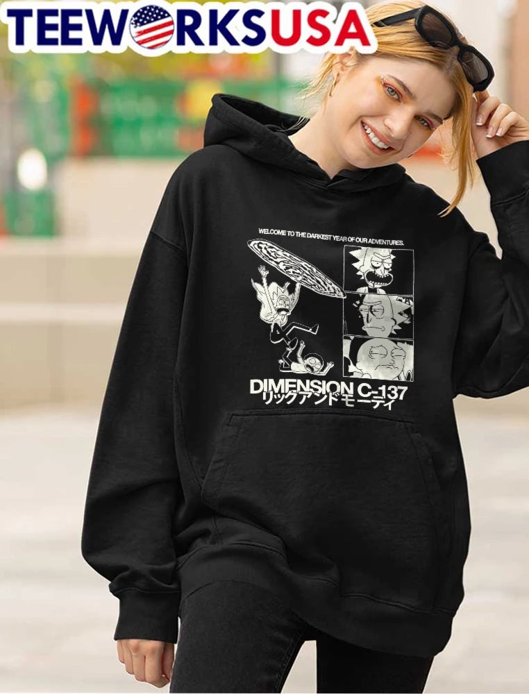 Rick And Morty Welcome To The Darkest Year Of Our - Adult & Kids T-Shirts, Sweatshirts & Hoodies apparel design preview 4