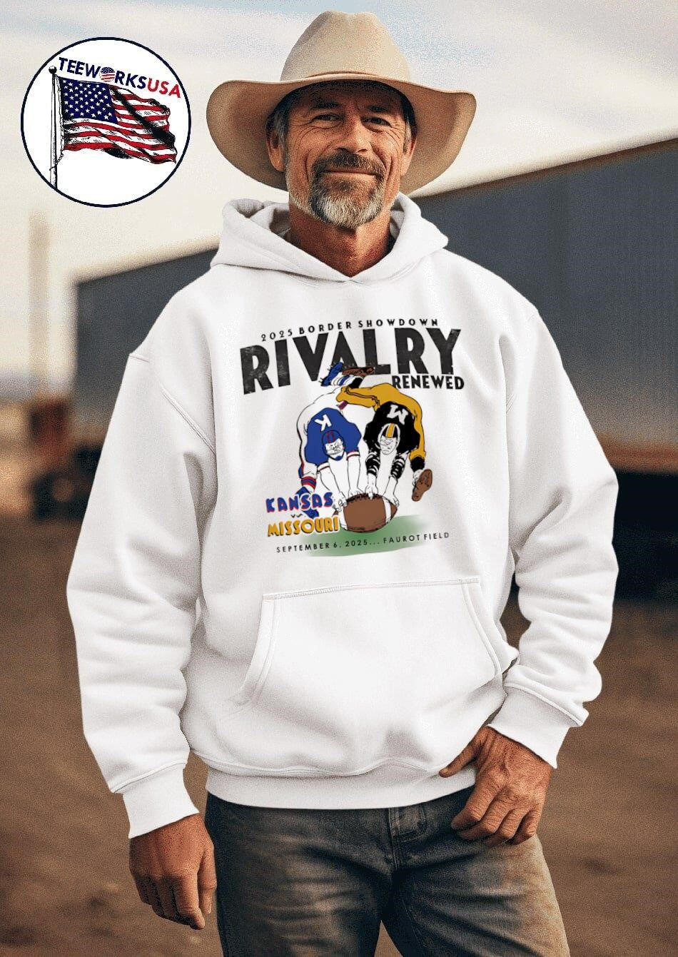 Rivalry Renewed Border Showdown 2025 Kansas vs - Adult & Kids T-Shirts, Sweatshirts & Hoodies apparel design preview 2
