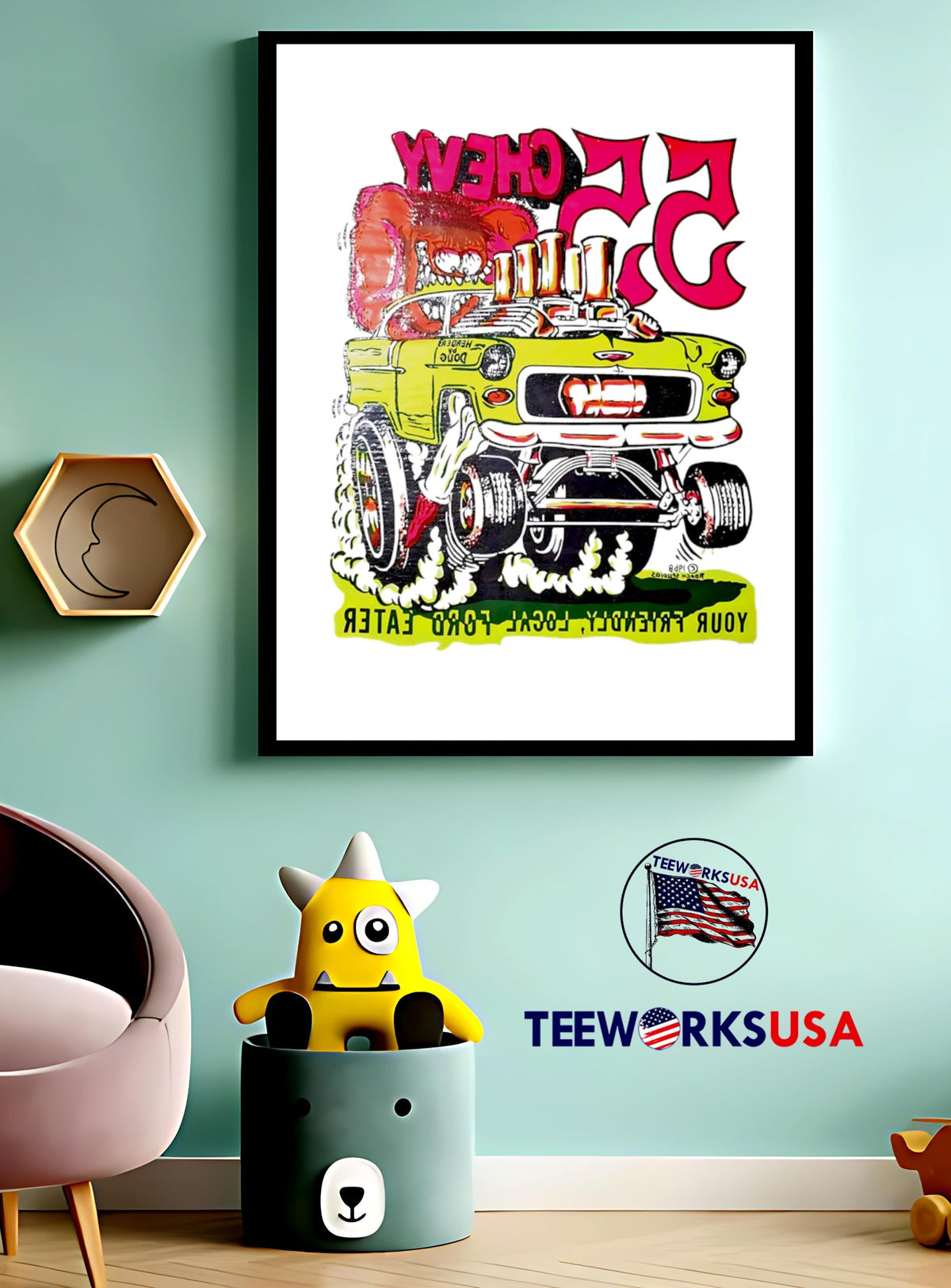 Roach Studios and waterslide window decals from Roth - Adult & Kids T-Shirts, Sweatshirts & Hoodies apparel design preview 3