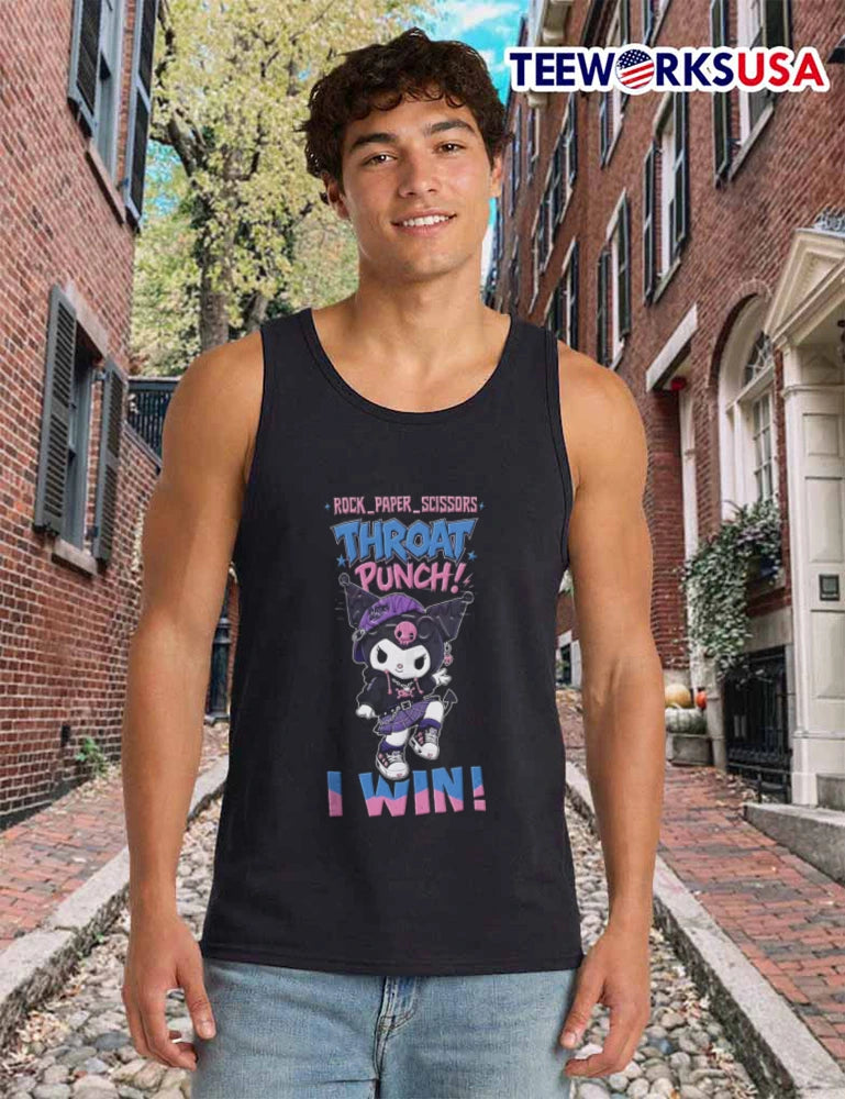 Rock Paper Scissors Throat Punch I Win Kuromi - Adult & Kids T-Shirts, Sweatshirts & Hoodies apparel design preview 6