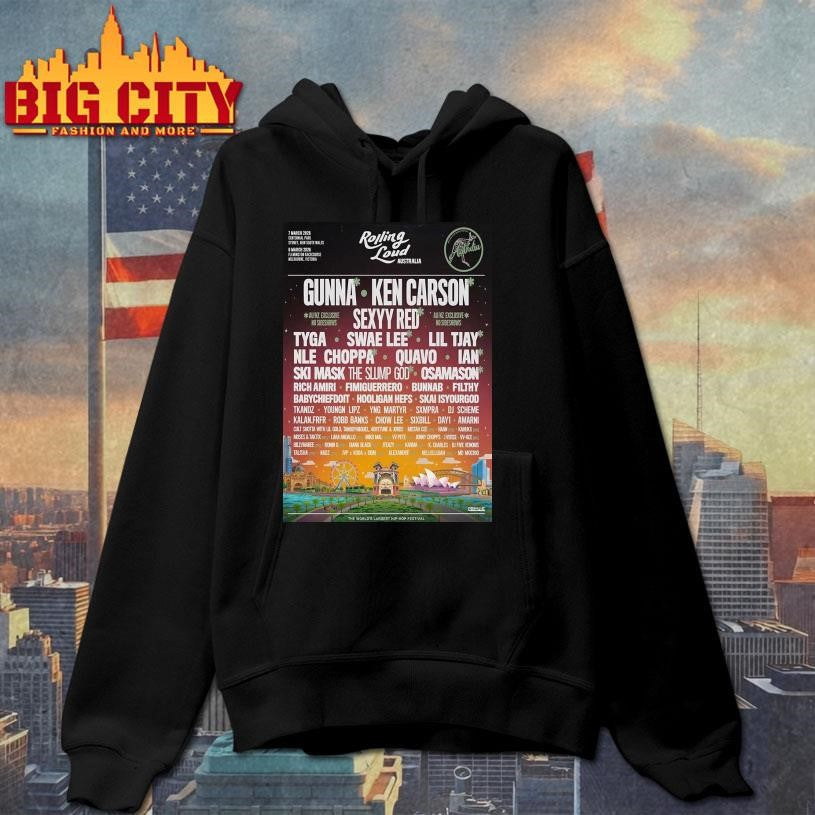 Rolling Loud Australia 2026 Poster - Adult & Kids T-Shirts, Sweatshirts & Hoodies apparel design preview 2