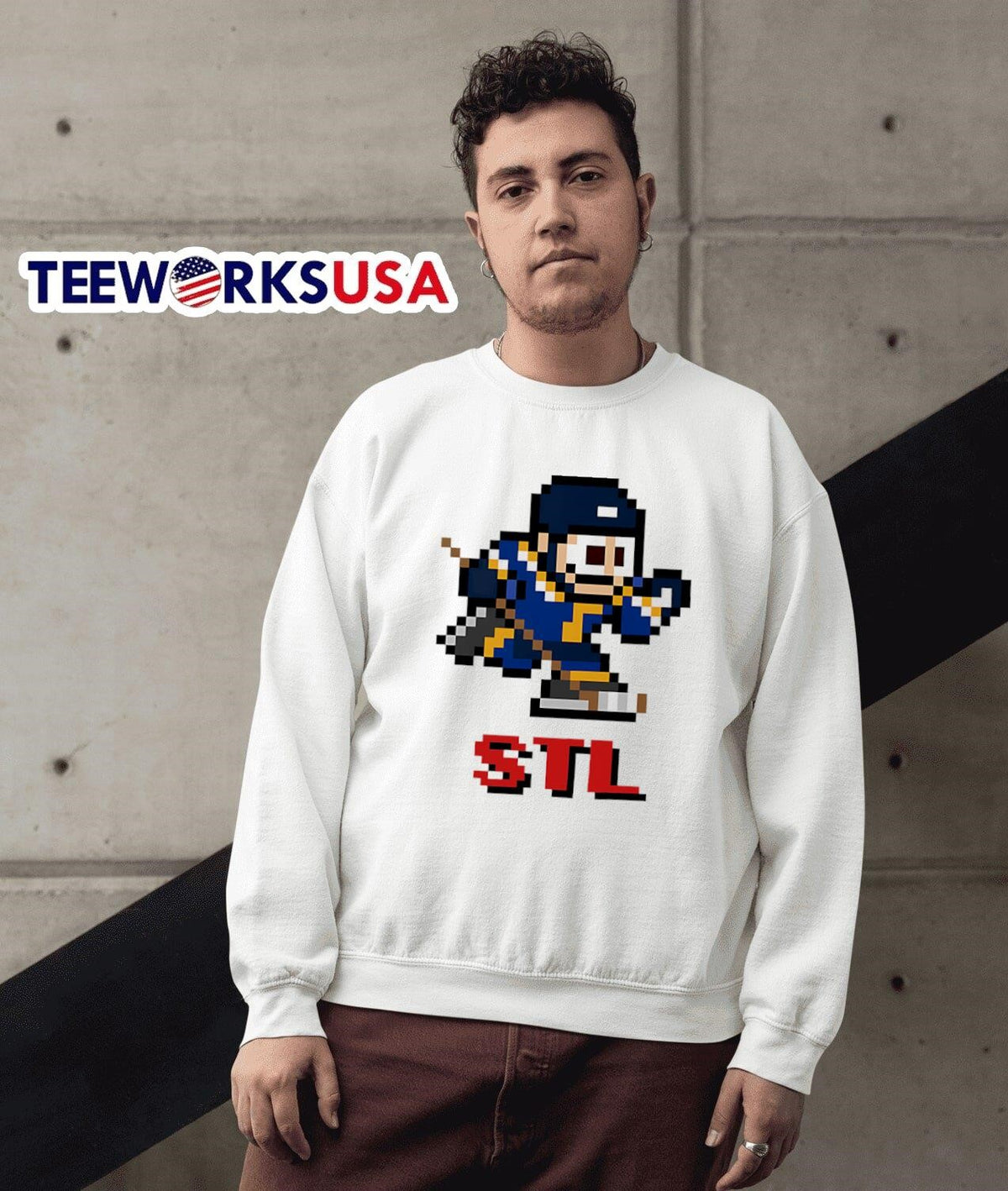 STL St. Louis Blues Videogame Player - Adult & Kids T-Shirts, Sweatshirts & Hoodies apparel design preview 3