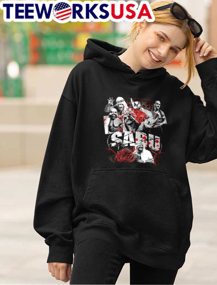 Sabu hardcore wrestling barbed wire death match - Adult & Kids T-Shirts, Sweatshirts & Hoodies apparel design preview 4