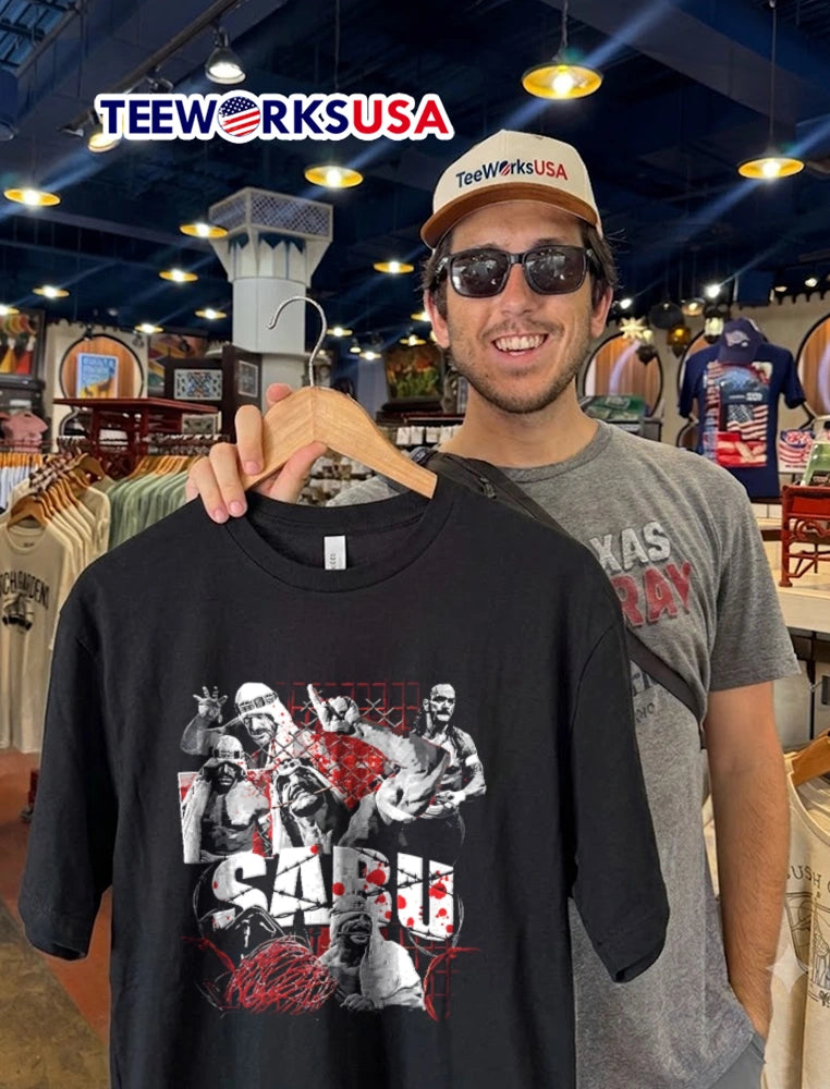 Sabu hardcore wrestling barbed wire death match - Adult & Kids T-Shirts, Sweatshirts & Hoodies apparel design preview 2