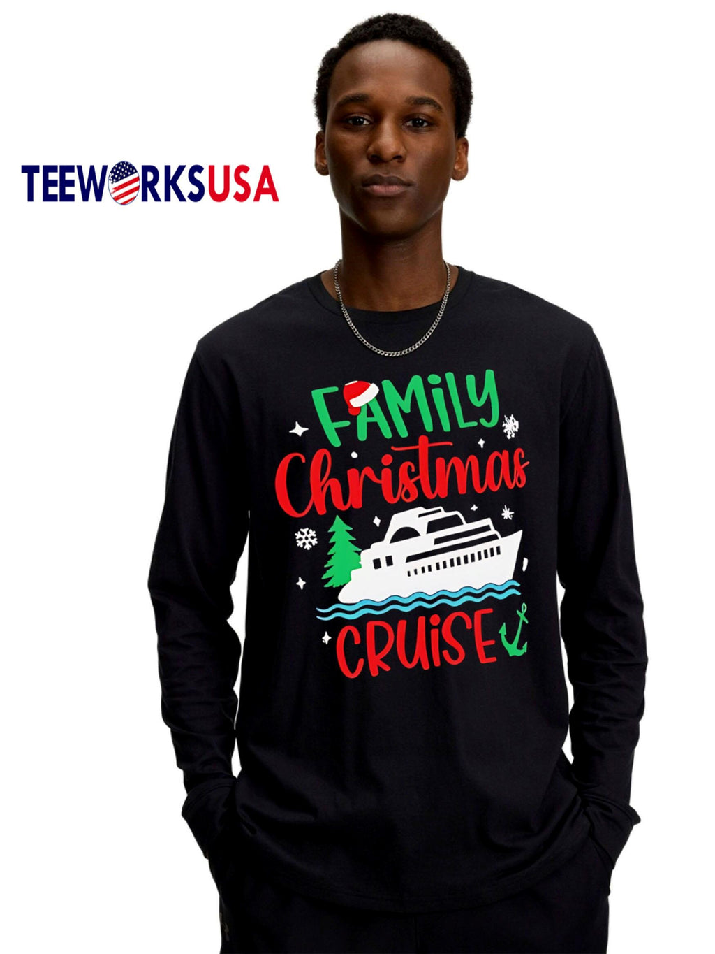 Sailing Family Christmas Cruise 2025 - Adult & Kids T-Shirts, Sweatshirts & Hoodies apparel design preview 4