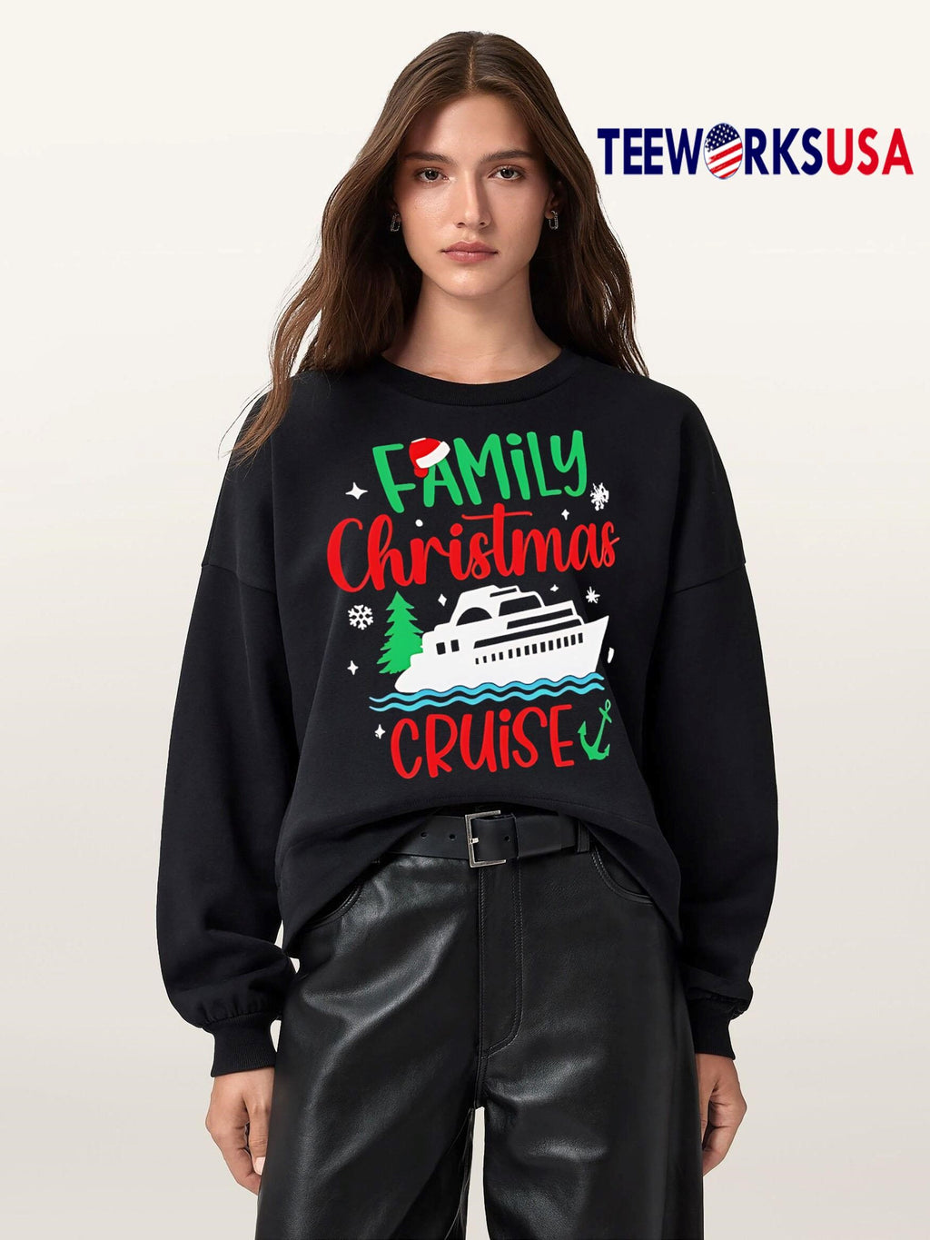 Sailing Family Christmas Cruise 2025 - Adult & Kids T-Shirts, Sweatshirts & Hoodies apparel design preview 5