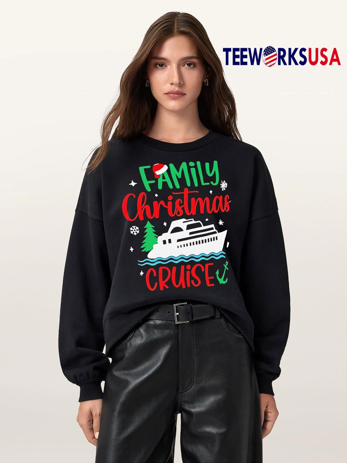 Sailing Family Christmas Cruise 2025 - Adult & Kids T-Shirts, Sweatshirts & Hoodies apparel design preview 5
