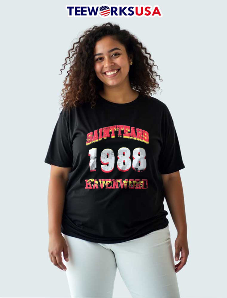 Saint Tears Havenford 1988 Distressed Athletic Block - Adult & Kids T-Shirts, Sweatshirts & Hoodies apparel design preview 3