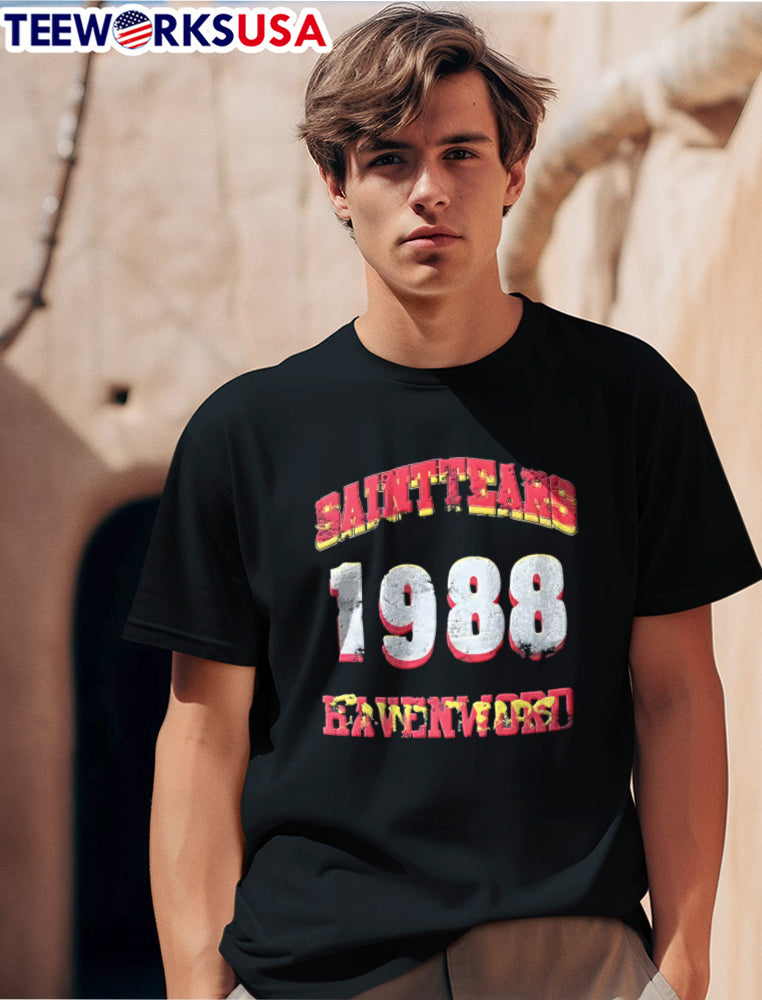 Saint Tears Havenford 1988 Distressed Athletic Block - Adult & Kids T-Shirts, Sweatshirts & Hoodies apparel design preview 1