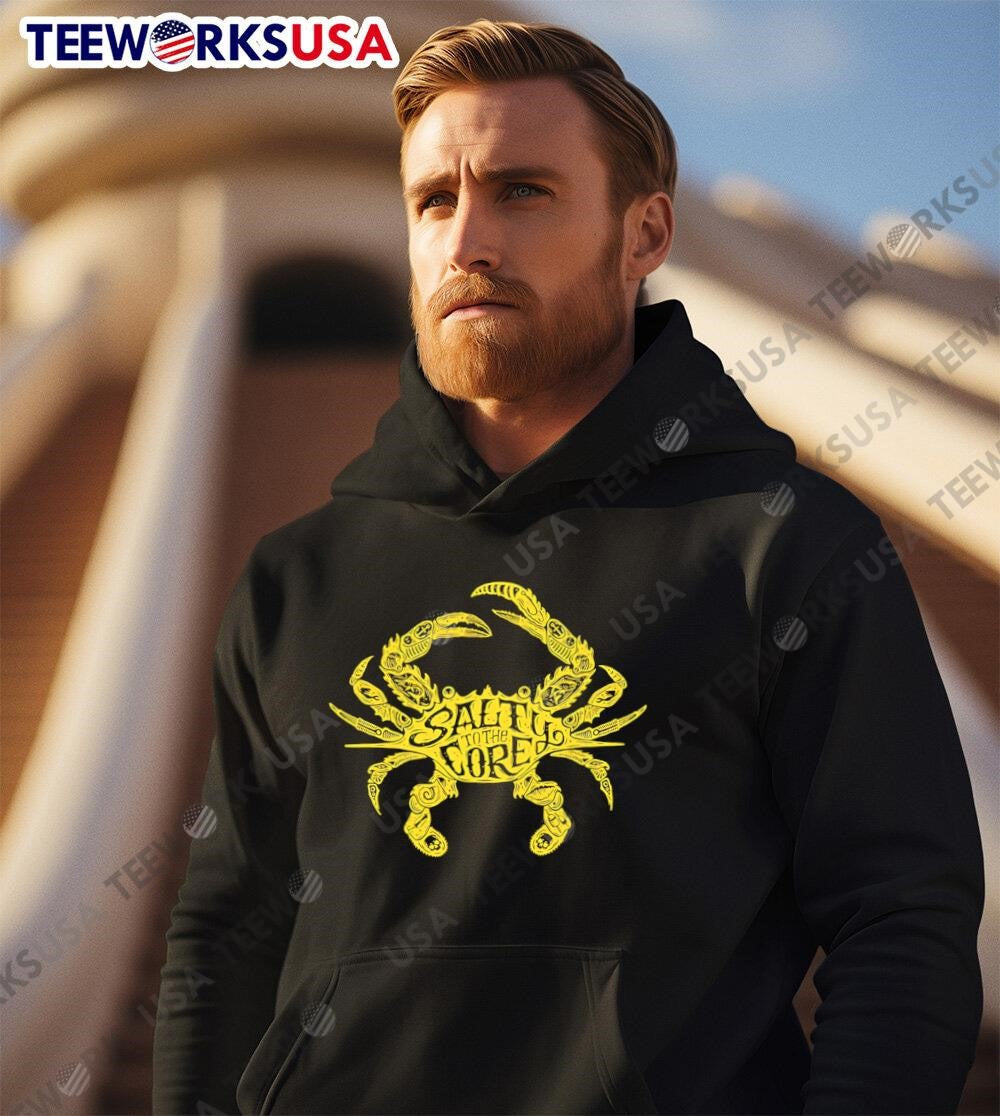 Salty to the core crab - Adult & Kids T-Shirts, Sweatshirts & Hoodies apparel design preview 2