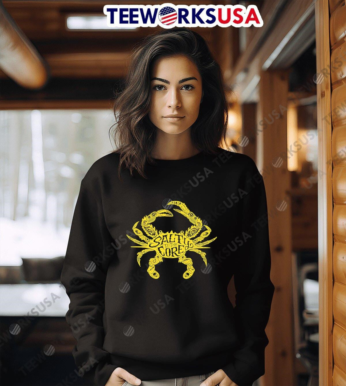 Salty to the core crab - Adult & Kids T-Shirts, Sweatshirts & Hoodies apparel design preview 3