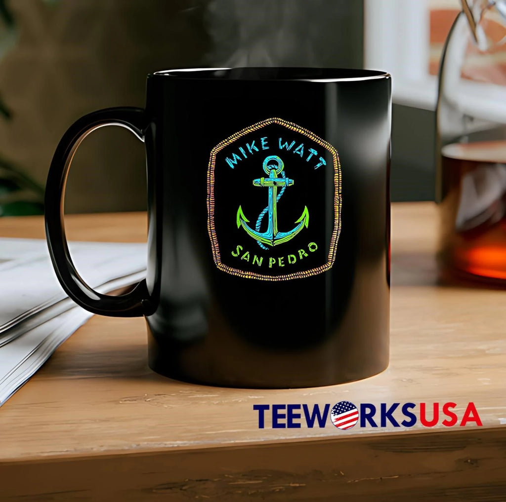 San Pedro Mike Watt Anchor Rope Shield Frame Neon - Adult & Kids T-Shirts, Sweatshirts & Hoodies apparel design preview 2
