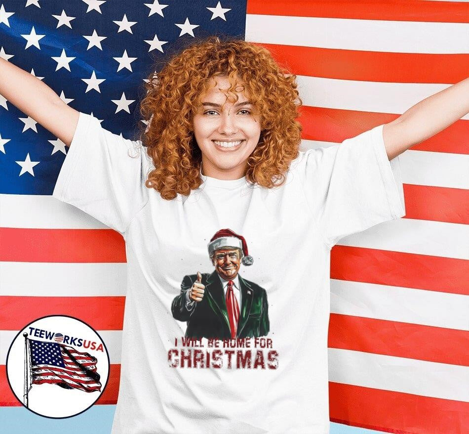 Santa Trump I will be home for Christmas - Adult & Kids T-Shirts, Sweatshirts & Hoodies apparel design preview 4