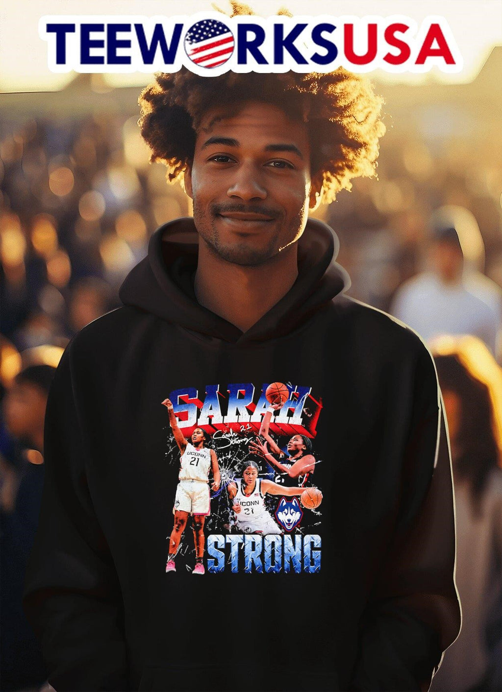 Sarah Strong UConn women's basketball 90s retro - Adult & Kids T-Shirts, Sweatshirts & Hoodies apparel design preview 2