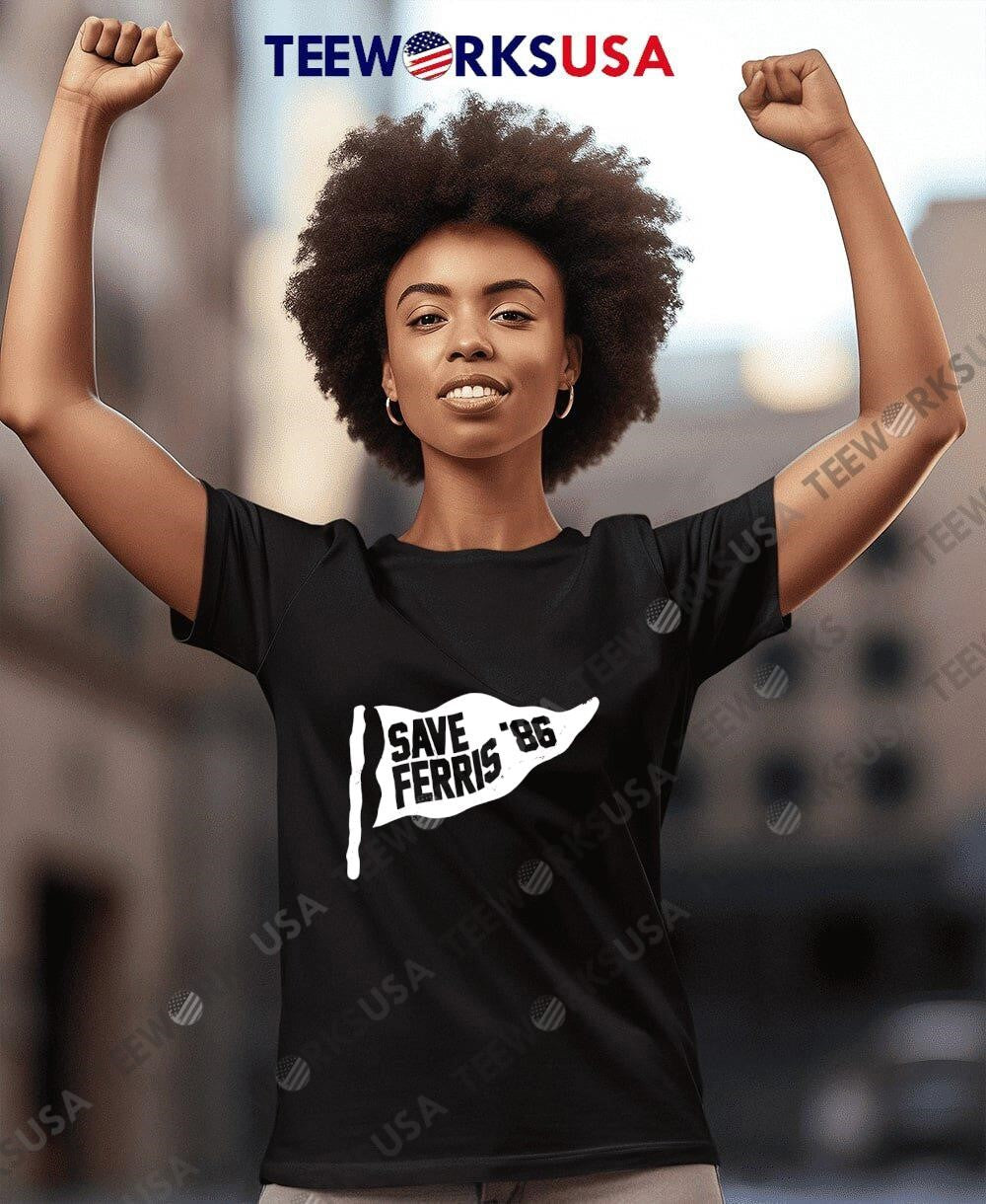 Save Ferris 86 Flag Movie - Adult & Kids T-Shirts, Sweatshirts & Hoodies apparel design preview 4