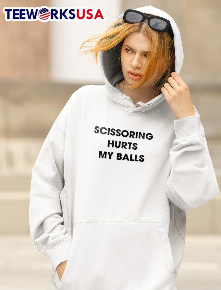 Scissoring Hurts My Balls Bold Sans Serif Typography - Adult & Kids T-Shirts, Sweatshirts & Hoodies apparel design preview 5