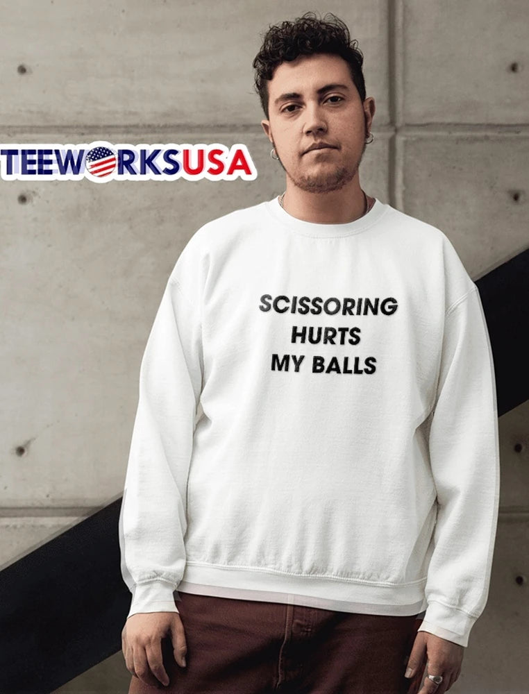 Scissoring Hurts My Balls Bold Sans Serif Typography - Adult & Kids T-Shirts, Sweatshirts & Hoodies apparel design preview 6