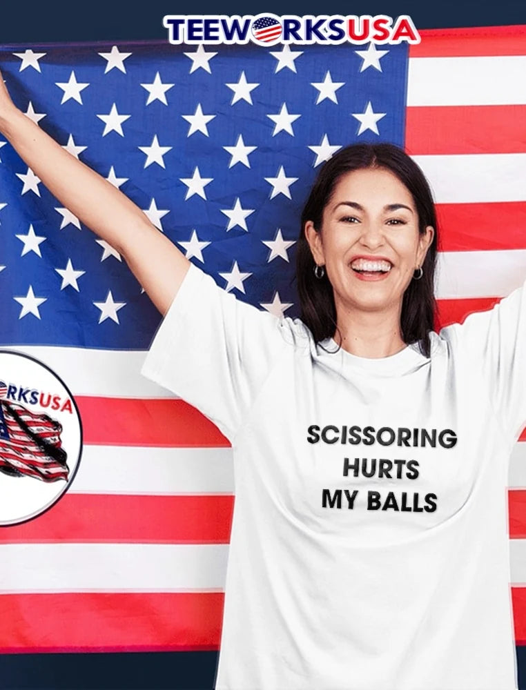 Scissoring Hurts My Balls Bold Sans Serif Typography - Adult & Kids T-Shirts, Sweatshirts & Hoodies apparel design preview 2