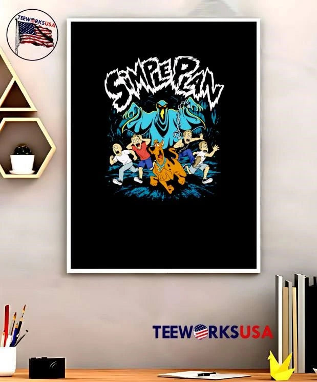Scooby-Doo and Simple Plan Running from Ghost - Adult & Kids T-Shirts, Sweatshirts & Hoodies apparel design preview 5