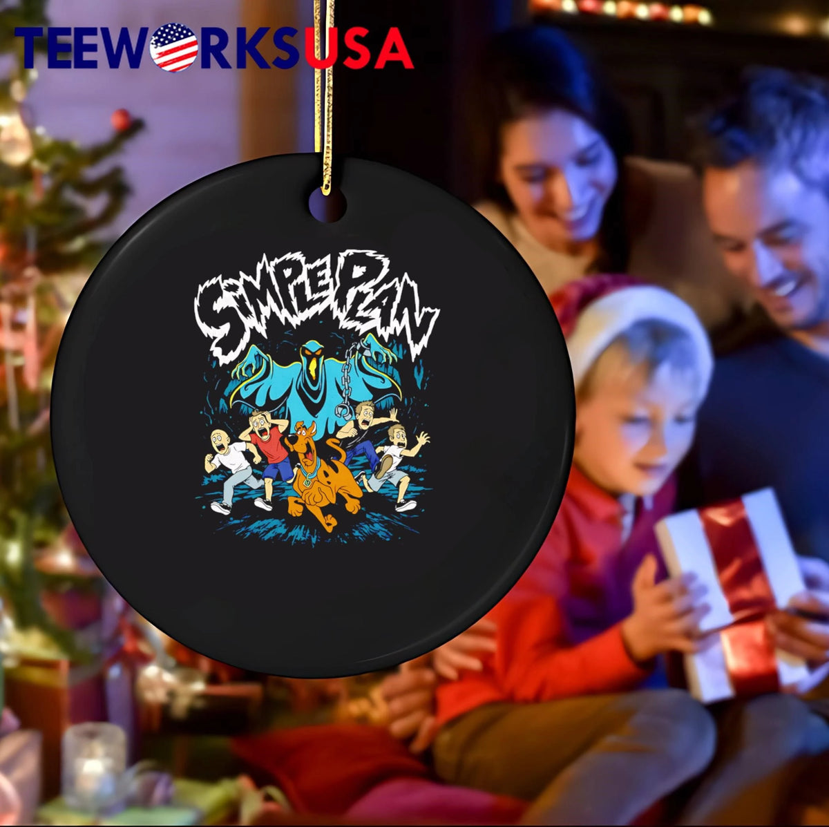 Scooby-Doo and Simple Plan Running from Ghost - Adult & Kids T-Shirts, Sweatshirts & Hoodies apparel design preview 4