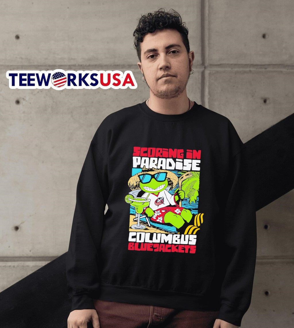 Scoring in paradise Columbus Bluejackets - Adult & Kids T-Shirts, Sweatshirts & Hoodies apparel design preview 6
