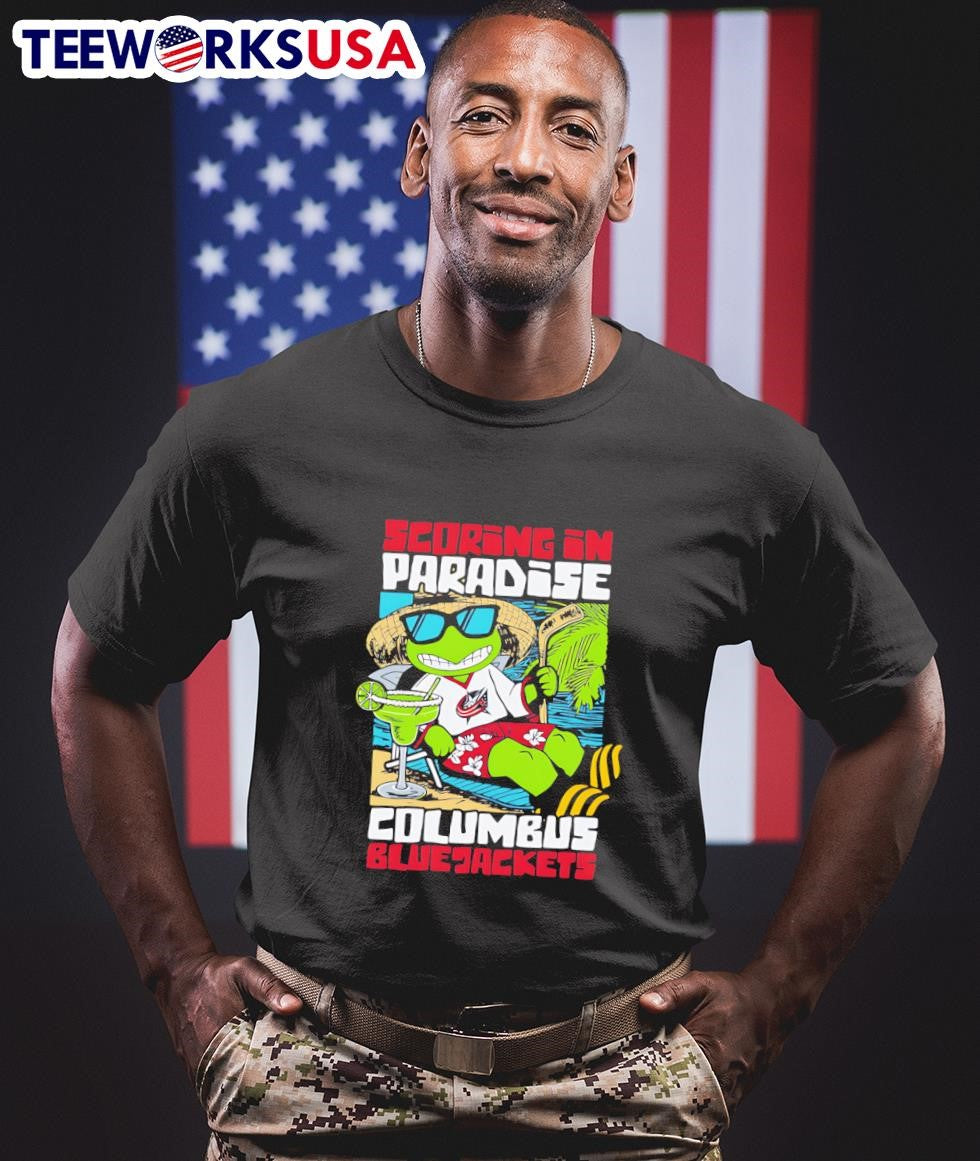Scoring in paradise Columbus Bluejackets - Adult & Kids T-Shirts, Sweatshirts & Hoodies apparel design preview 1
