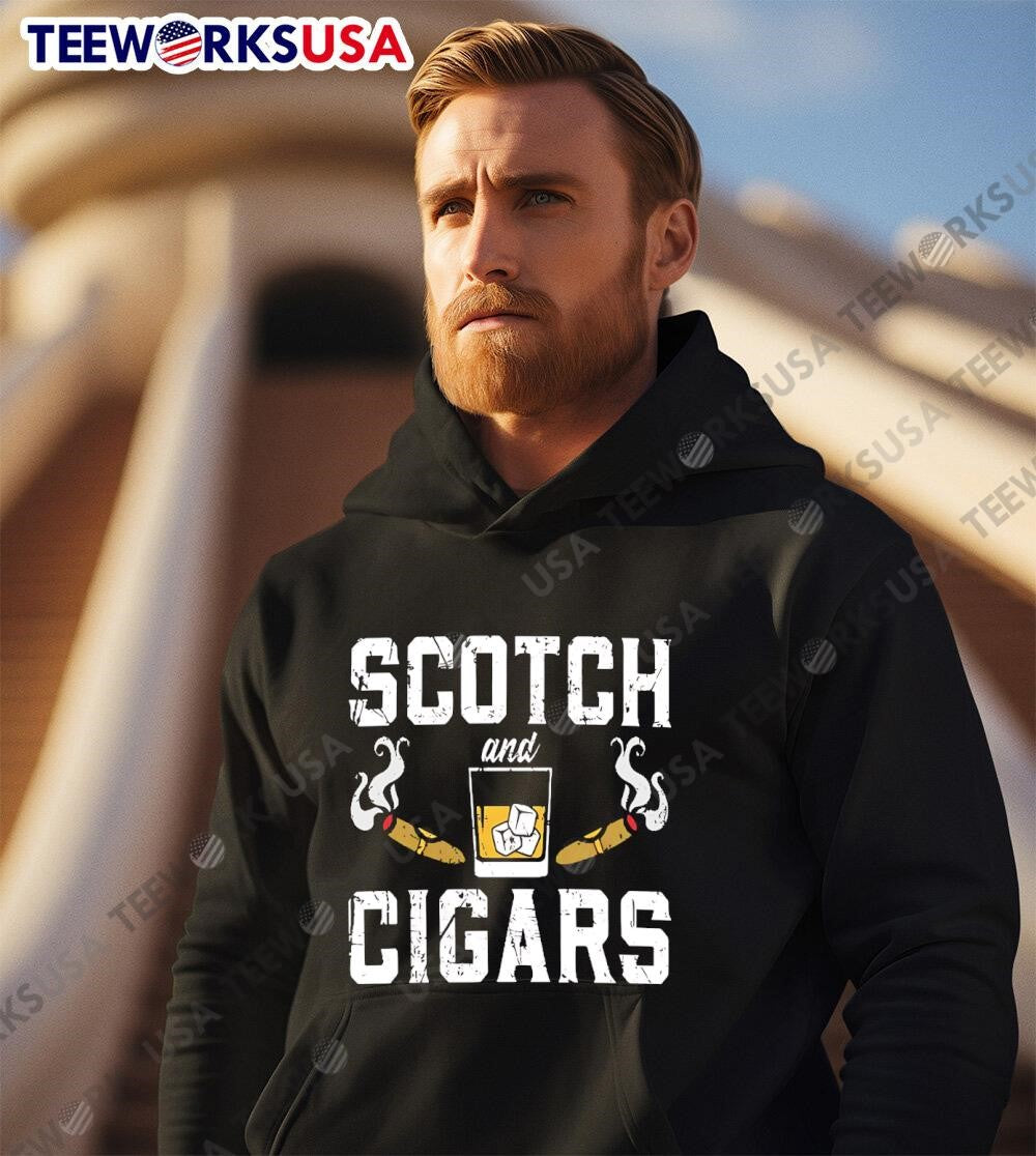 Scotch and Cigars retro - Adult & Kids T-Shirts, Sweatshirts & Hoodies apparel design preview 3