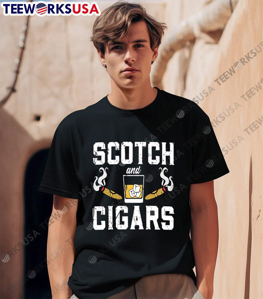 Scotch and Cigars retro - Adult & Kids T-Shirts, Sweatshirts & Hoodies apparel design preview 1